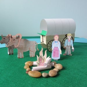 Covered Wagon Printable Papercraft - Etsy