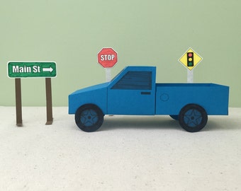 Truck & Signs Printable Papercraft