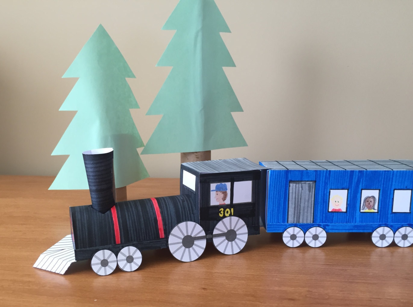 papercraft train templates