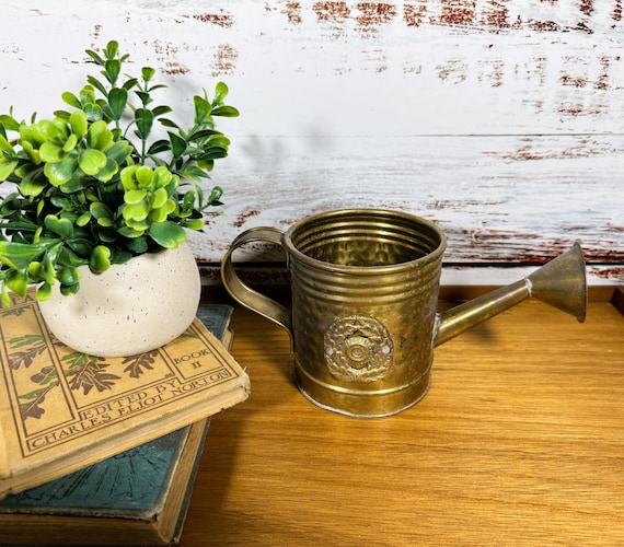 Mini Brass Colored Watering Can / Planter With Spout - Etsy