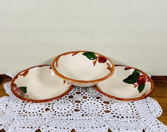 Franciscan Apple Flared Berry Bowls Set of 3 Made in England Vintage Johnson Brothers