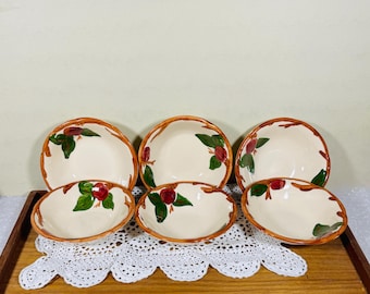 Franciscan Apple Flared Berry Bowls Set of 6 Made in England Vintage Johnson Brothers