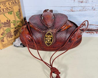 Vintage Gürteltasche Gürteltasche Western Gothic Frontier Oddity Jeweled Eyes Messingverschluss