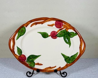 Franciscan Apple Oval Serving Platter Made in England Vintage 14 Inch Kitchenware