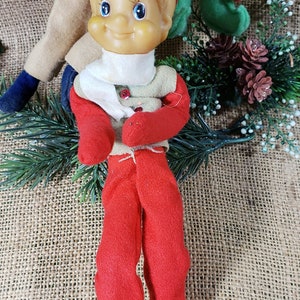 Lot of 3 Vintage Knee Huggers Christmas Elves Pixies Japan Shelf Sitter Ornaments image 3