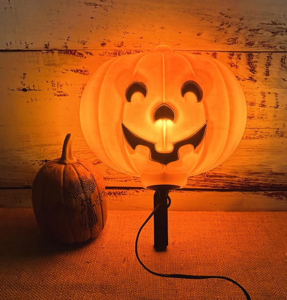 Vintage Halloween-Deko: 2 Kürbis-Figuren Mit LED-Lichtern – Skelett & Hexe