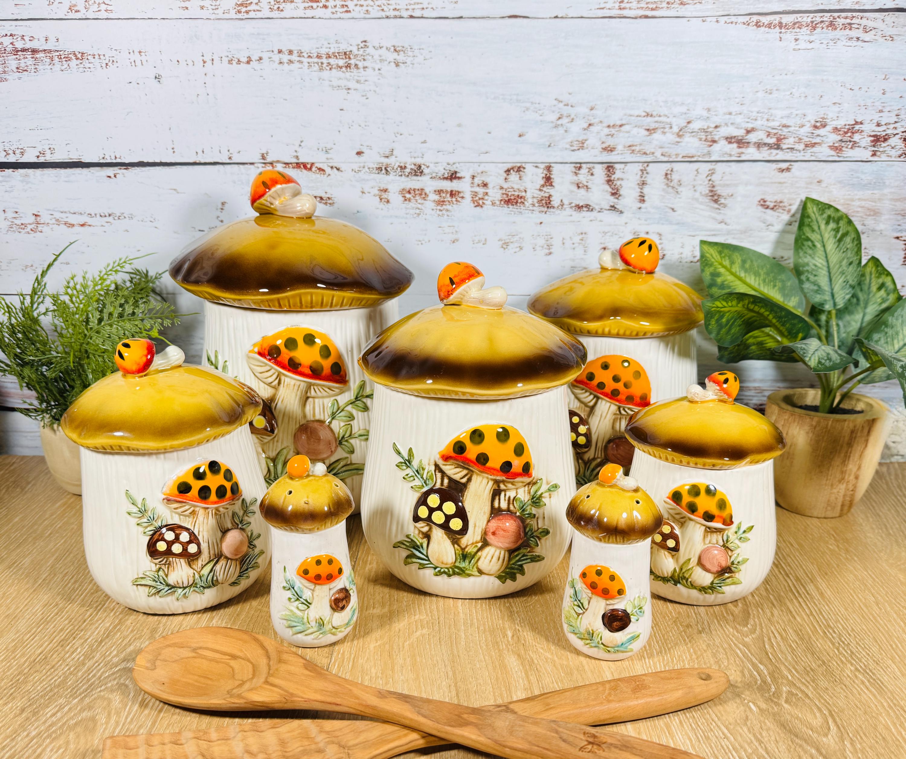 Sears Roebuck Mushroom Canisters - Etsy