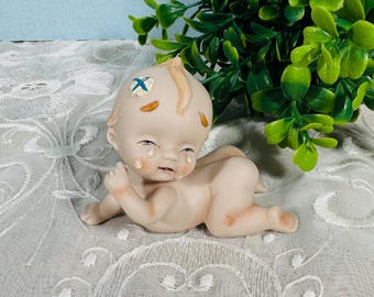 Vintage Crying Kewpie Figurine – Bisque Porcelain – Japan – 1950s Brinn’s Style