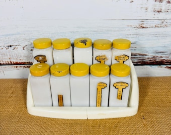 Vintage 1940s Griffith's Milk Glass Spice Jars, Set of 3 - Etsy