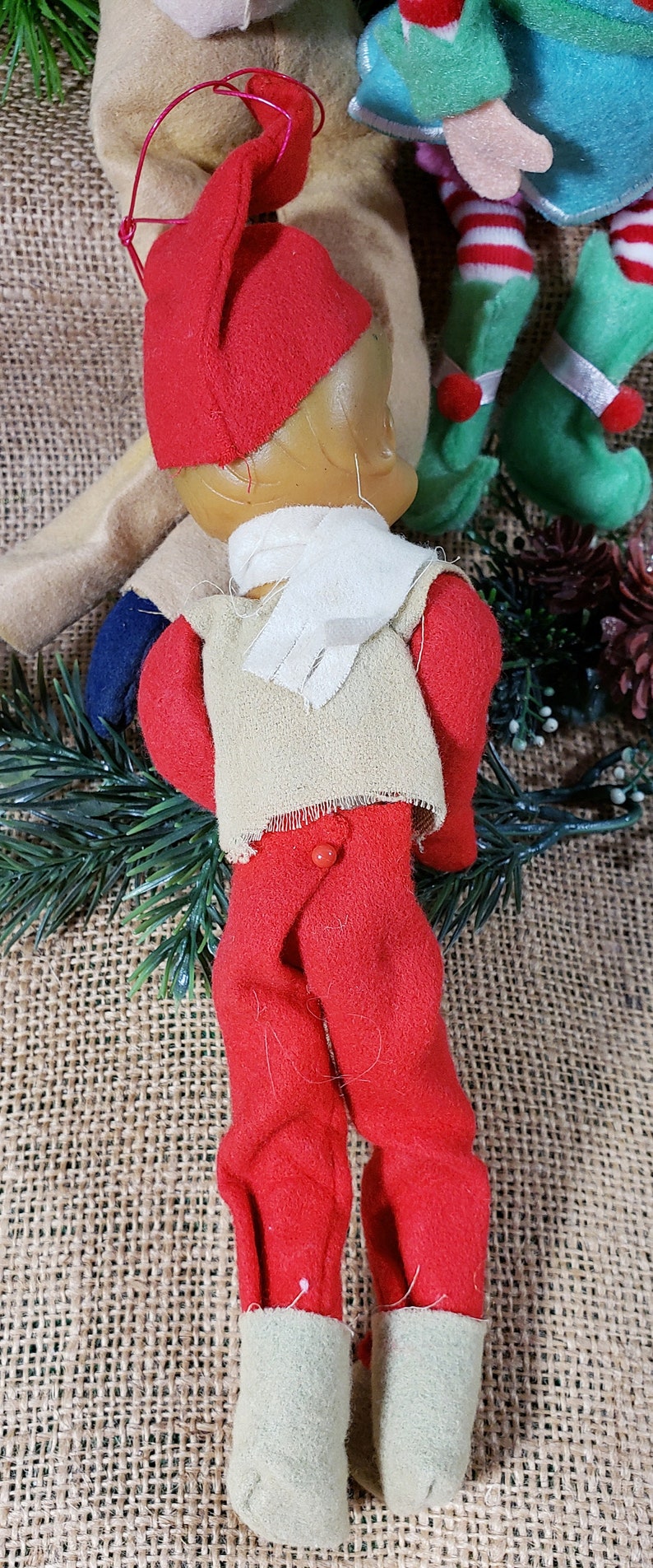 Lot of 3 Vintage Knee Huggers Christmas Elves Pixies Japan Shelf Sitter Ornaments image 5