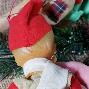 Lot of 3 Vintage Knee Huggers Christmas Elves Pixies Japan Shelf Sitter Ornaments image 4