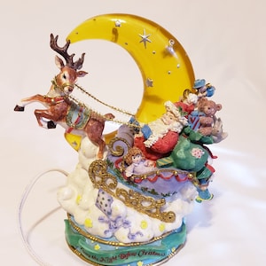 Enesco 'Twas The Night Before Christmas' Music Box Night Light - Gina Freehill 1997