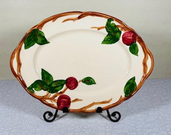 Franciscan Apple Oval Serving Platter Gladding McBean USA Vintage 14 Inch Kitchenware