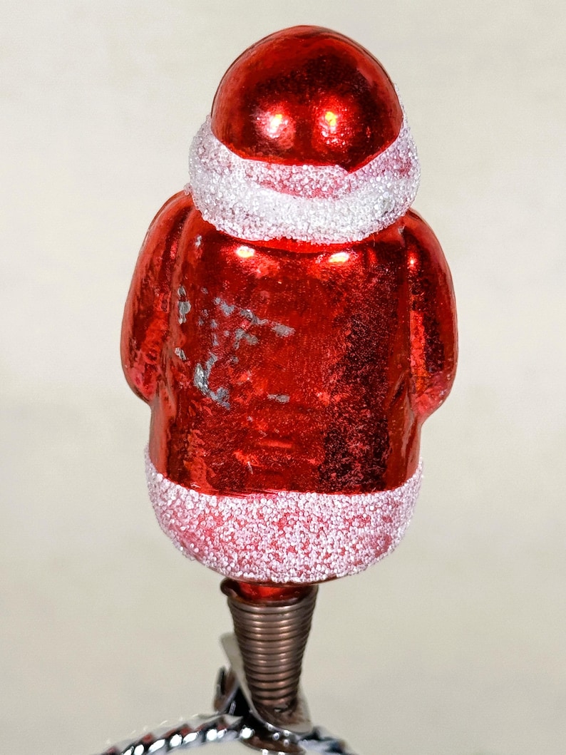 Antique Clip-on Santa Claus Blown Glass Christmas Tree Ornament Spiral ...