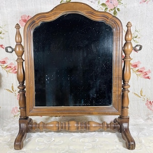 Vintage Tilting Hardwood Vanity - Shaving Mirror