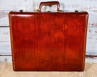 Samsonite 4918 Cognac Briefcase • Midcentury Hard Shell Case • Brown Vintage Luggage