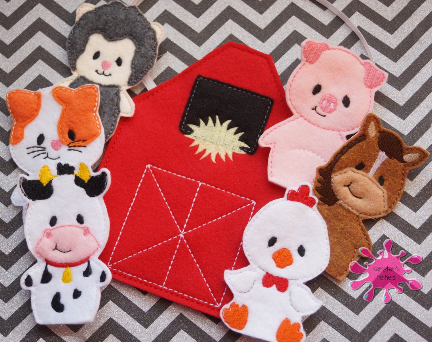 Barnyard Animal Puppets Embroidered Felt Puppets / Finger Etsy Canada
