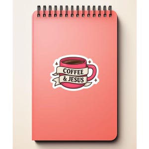 Coffee & Jesus Stickers, Faith Stickers, Spiritual Gifts, Laptop Decor, Coffee Lovers, Religious Art