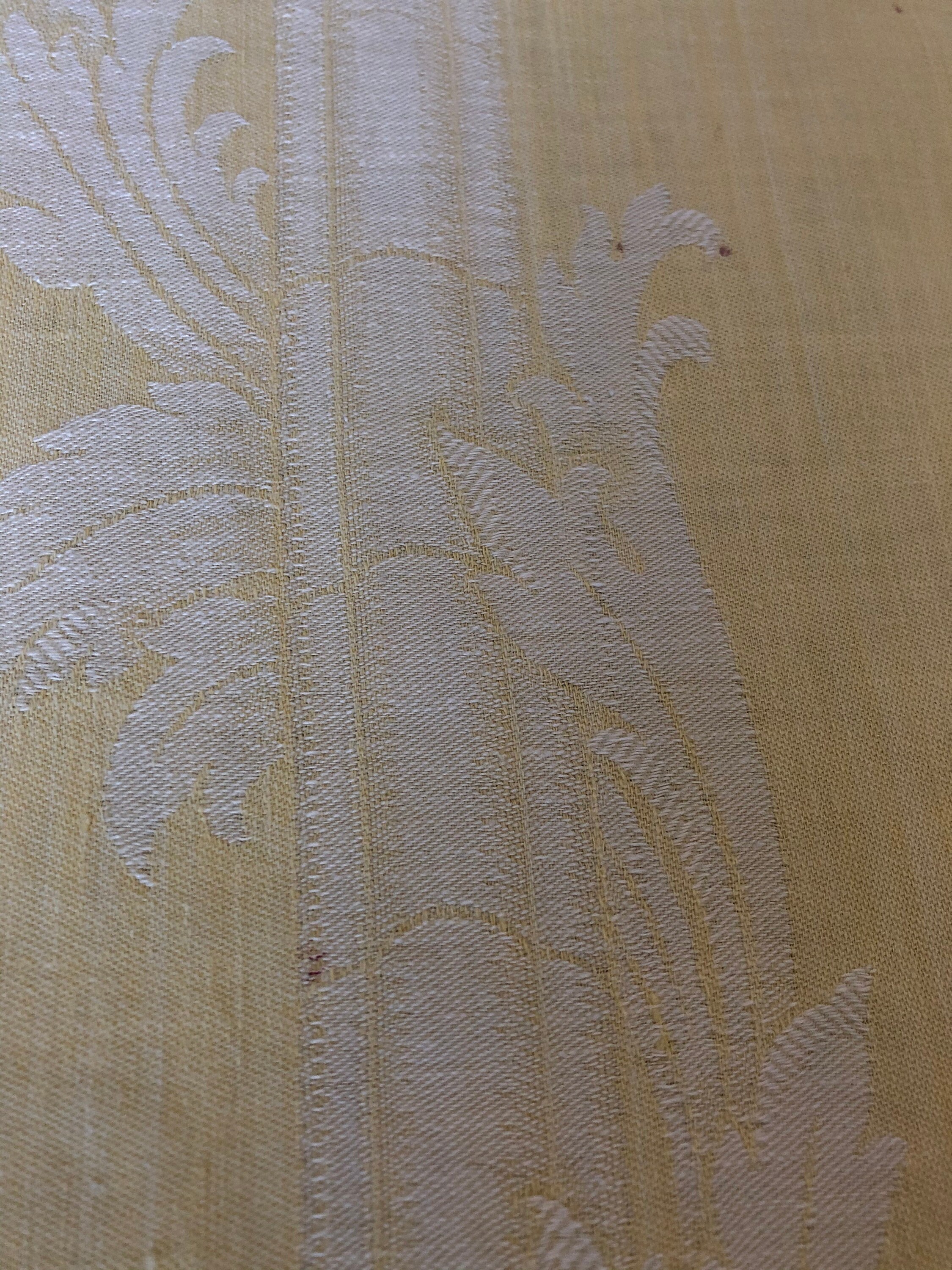 Vintage Yellow Damask Tablecloth Reversible 50 x 66 Cotton Etsy