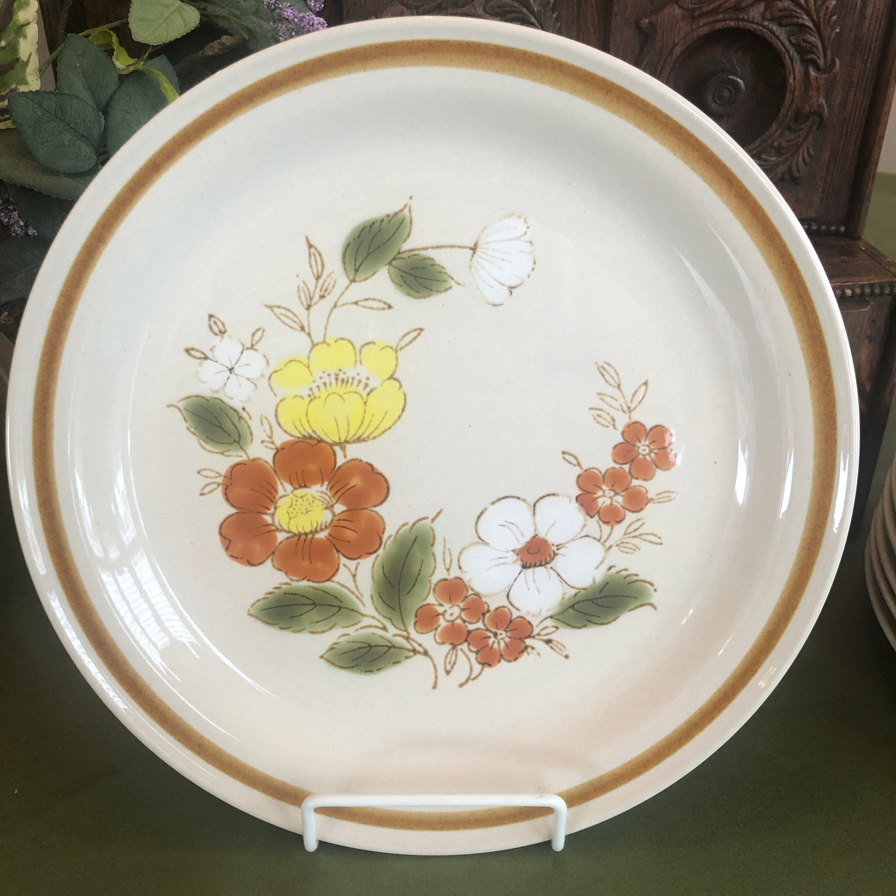 Vintage Stoneware Dinner Plate Mountain Wood Collection Etsy