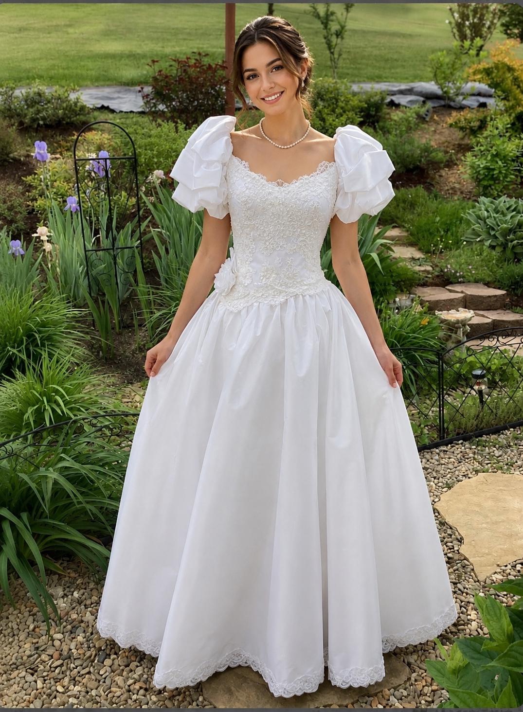 Vintage Taffeta Ballgown Wedding Dress