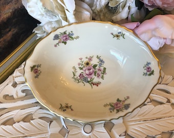 Syracuse China Federal Shape Floral Serving Bowl Oval Vegetable Bowl
