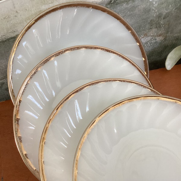 Vintage Fire King Milk Glass Saucers SOLD INDIVIDUALLY Anchor Hocking Oven Ware Swirl Design