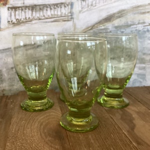 Vintage Cristar Copa 1980’s Lexington Lime Green Water Glass Tumblers