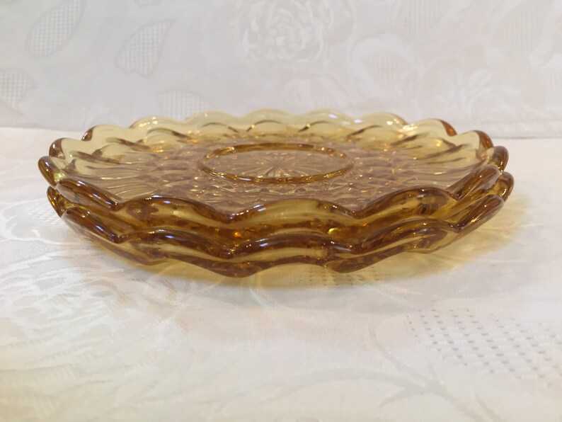 Vintage Honey Gold Amber Glass Saucers Anchor Hocking Etsy