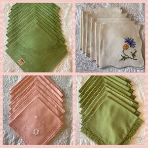 Vintage Cloth Napkins * Reusable Earth Friendly Fabric Napkins * Style Choice