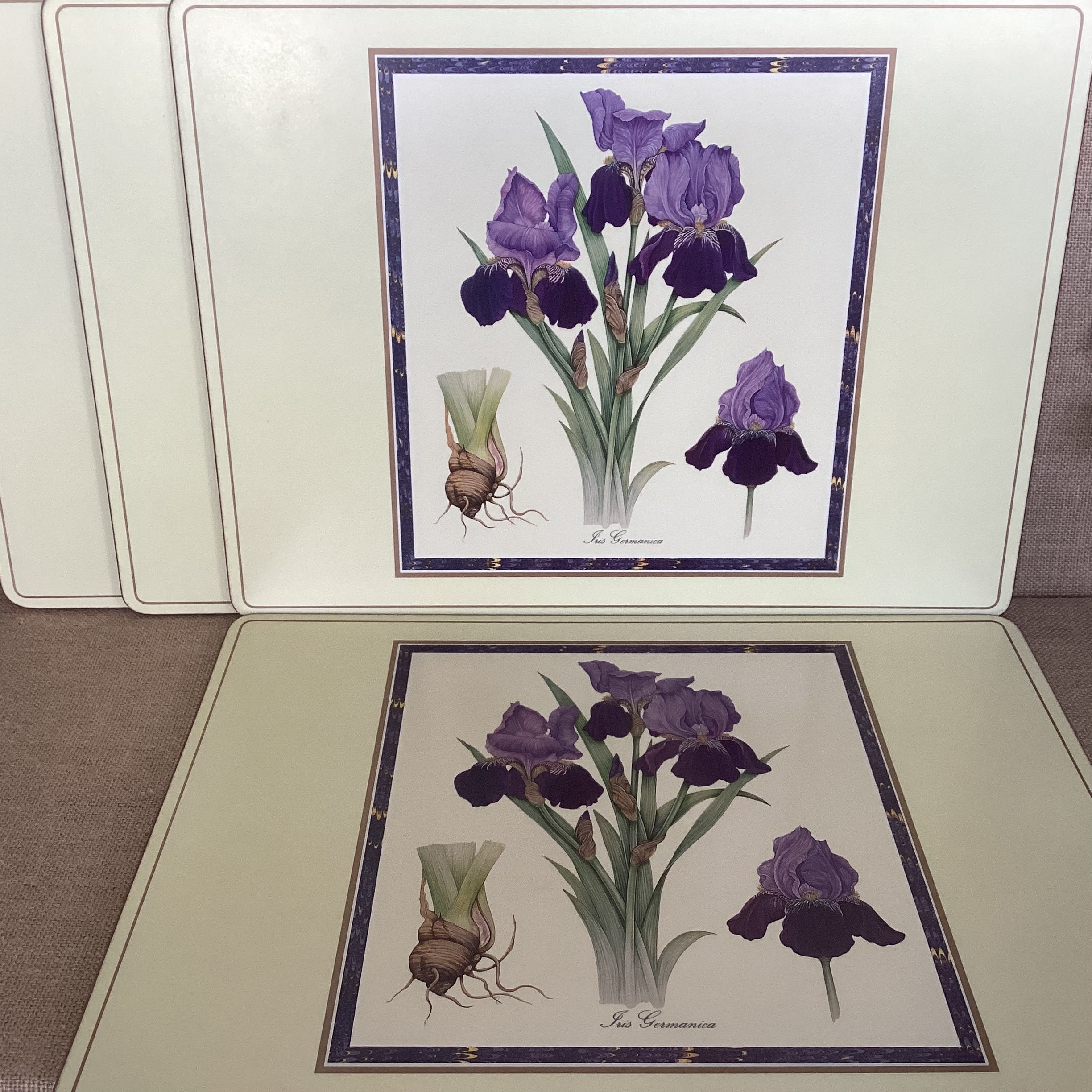 Vintage Pimpernel Hardboard Placemats Set of 4 Laminated Place Etsy