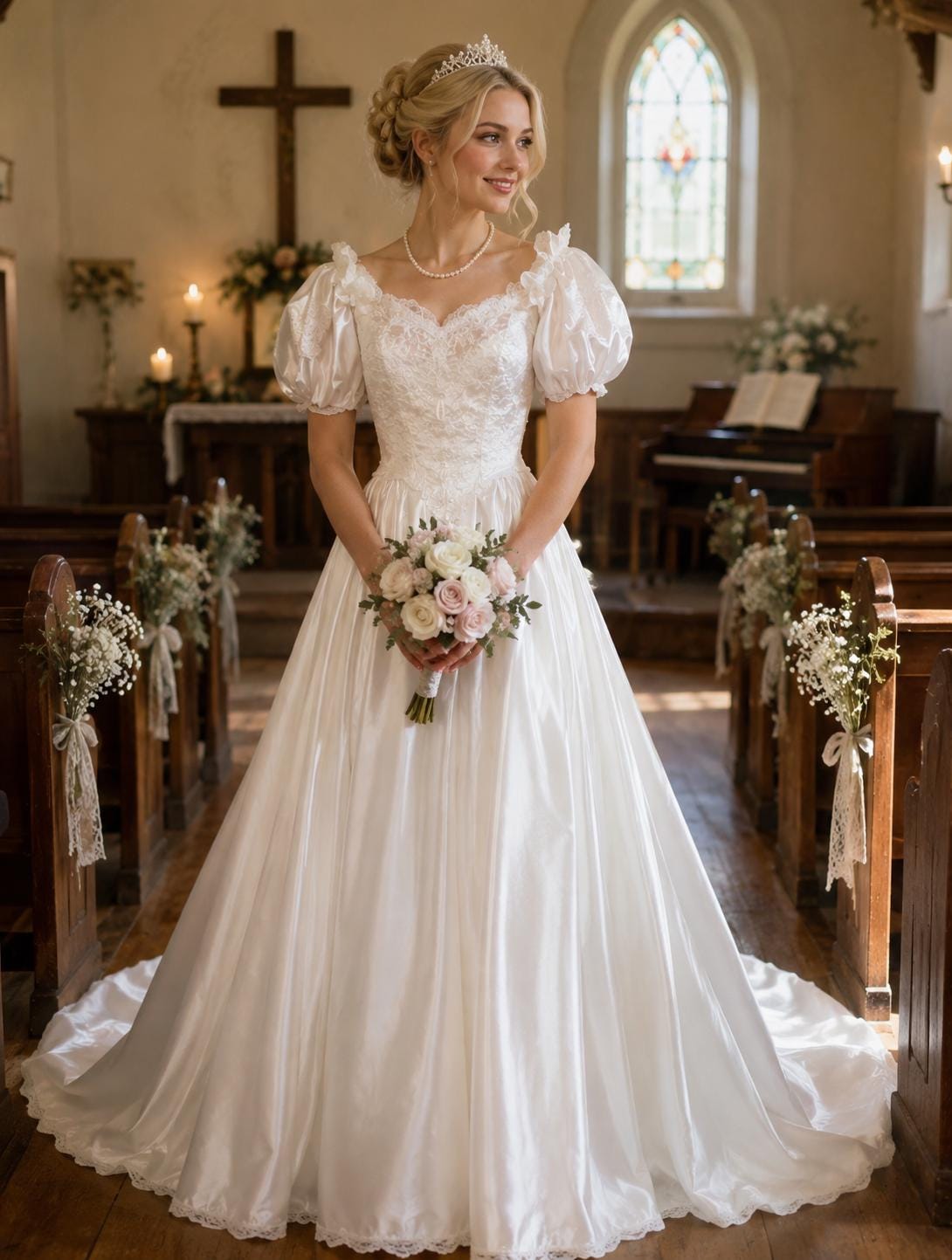Bridal Dress With Custom Made Empire Waist Duchess Satin Gown Stunning Duchess Satin Wedding Dresses With