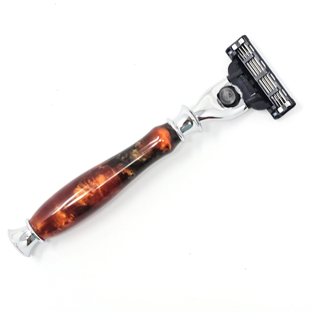 Box Razor Brown Burnt Orange & Brown Mach 3/venus Razor - Etsy