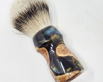 Red Mallee Burl-scheerkwasthandvat – veelkleurige hars, 26 mm