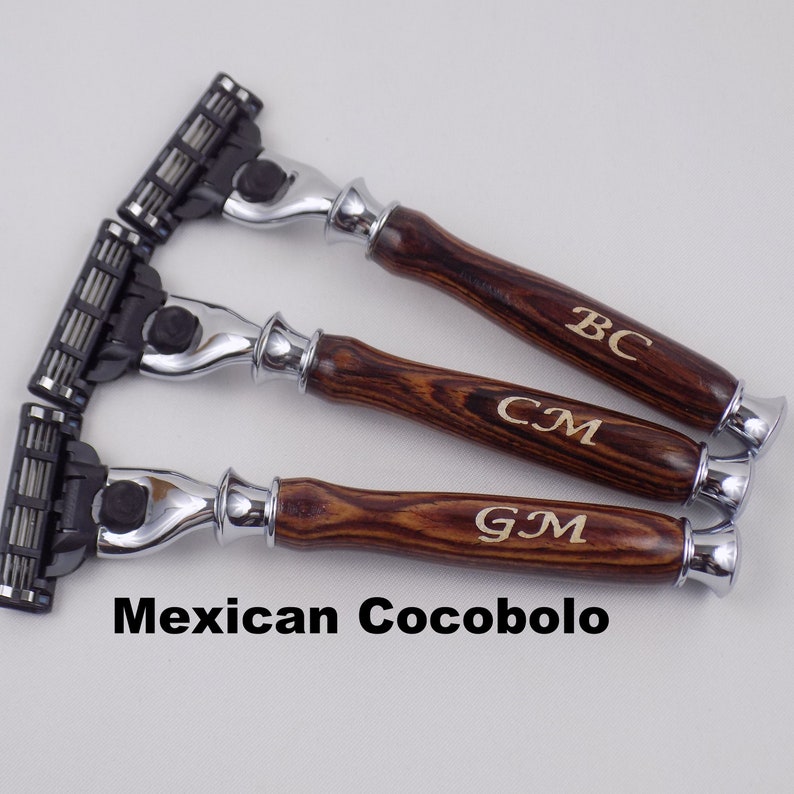 Mach 3 Razor Handcrafted in the USA Groomsmen Gifts Free Gift Box with Every Razor Mexican Cocobolo