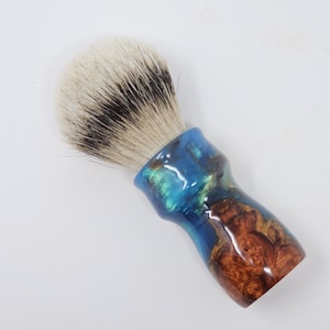 582 - &#39;Majestic Plume&#39; Amboyna Burl wood and resin 26mm Shaving Brush Handle
