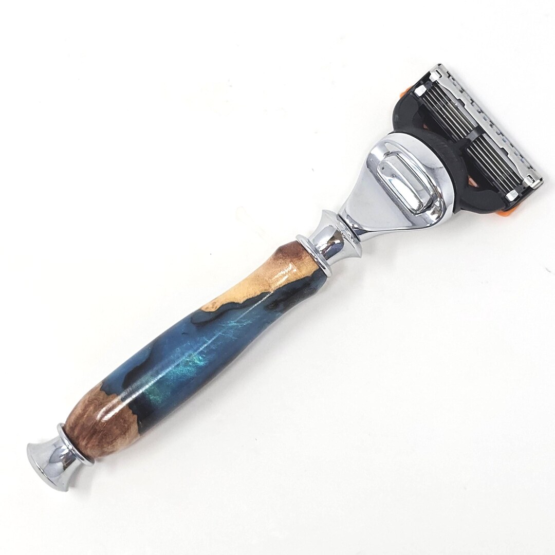 Masuline Razor Fusion Razor Australian Red Mallee Burl With Peacock Resin - Etsy