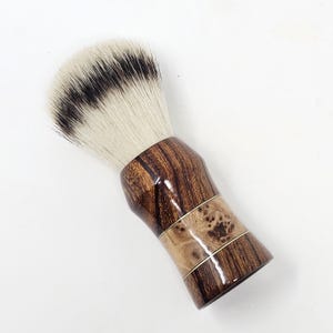 612 - &#39;Desert Regent&#39; - Desert Ironwood with Elm Burl Inlay  28mm Shaving Brush Handle
