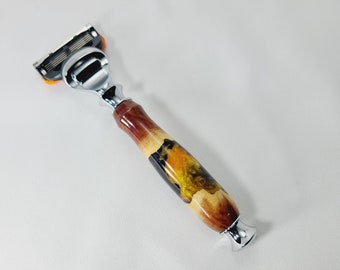 Hybrid Fusion Razor with Multi-Colored Resin & Australian Mallee Burl Wood