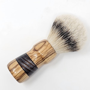 608 - &#39;Mediterranean Fusion&#39; - Olivewood & Spectraply Inlay  26mm Shaving Brush Handle