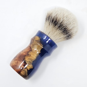 589 - &#39;Tyrian Purple&#39; Amboyna Burl wood and resin 26mm Shaving Brush Handle