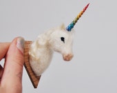 Fieltro Baby Unicorn - Taxidermia falsa aguja fieltro lana - imán