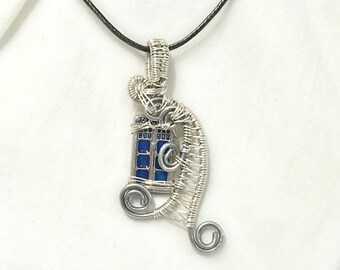 TARDIS Time Vortex Wire Wrap Pendant