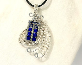 TARDIS Time Vortex Wire Wrap Pendant