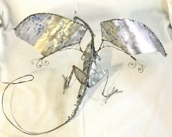 Metal Wire Wrap Dragon Sculpture