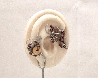 Copper Cogs Steampunk Ear Wrap - Right Ear