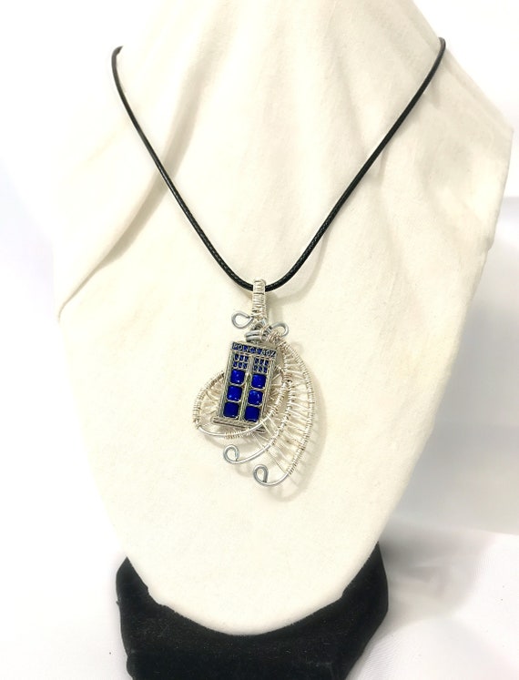 TARDIS Time Vortex Wire Wrap Pendant