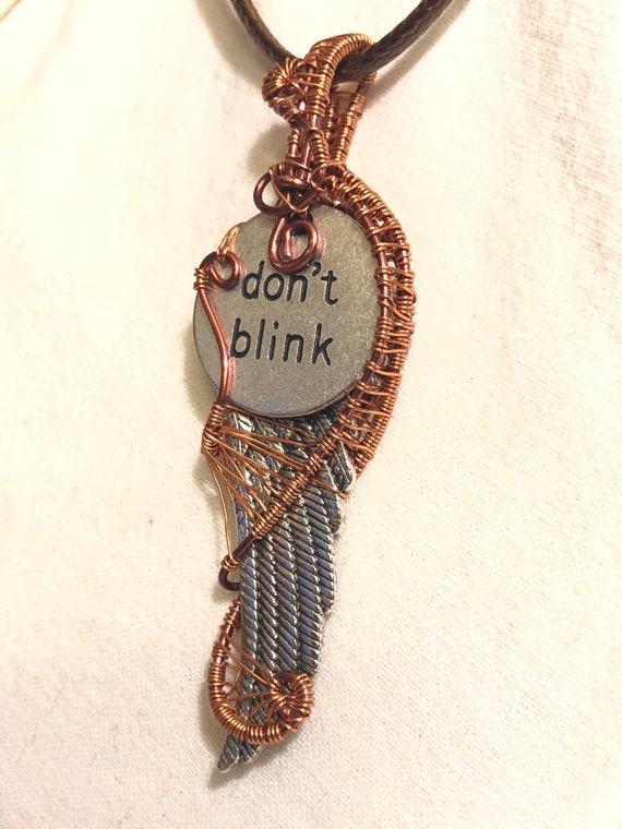 Don't Blink Copper Wire Wrap Pendant Weeping Angel