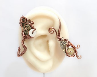 Copper Cogs Steampunk Ear Wrap - Right Ear