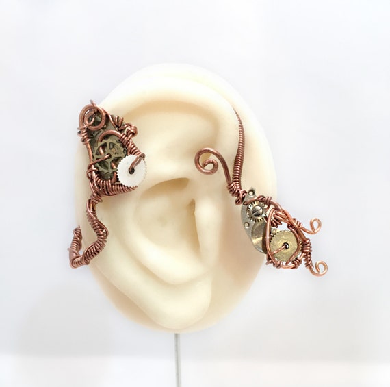 Copper Cogs Steampunk Ear Wrap - Right Ear